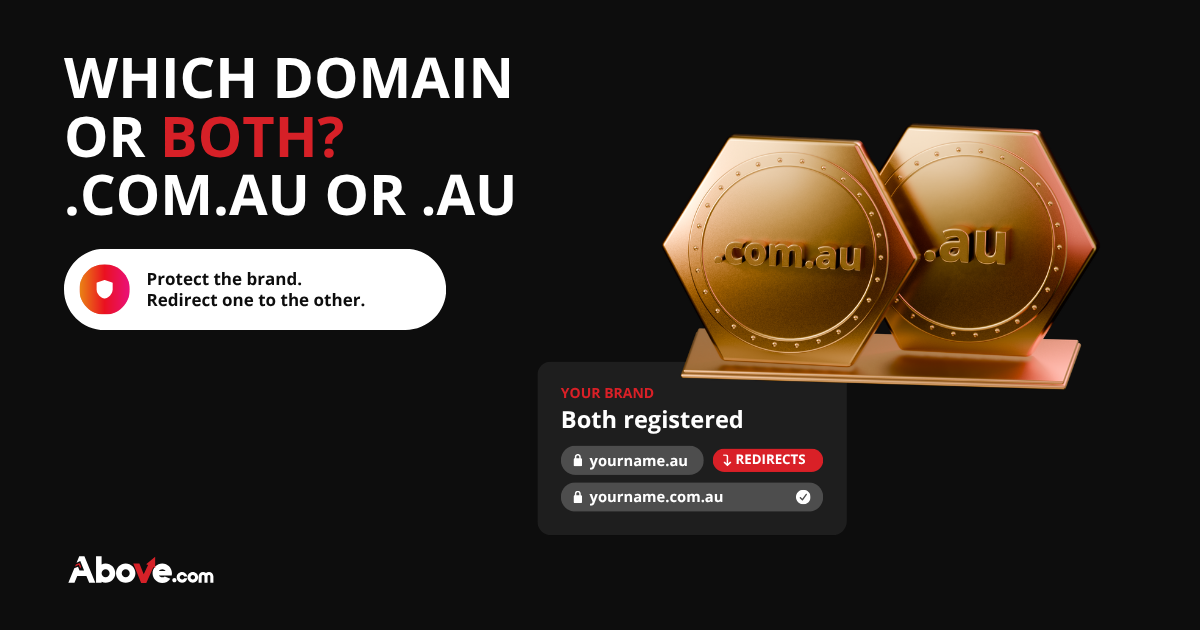 Two gold stamps, one with .com.au and the other with .au