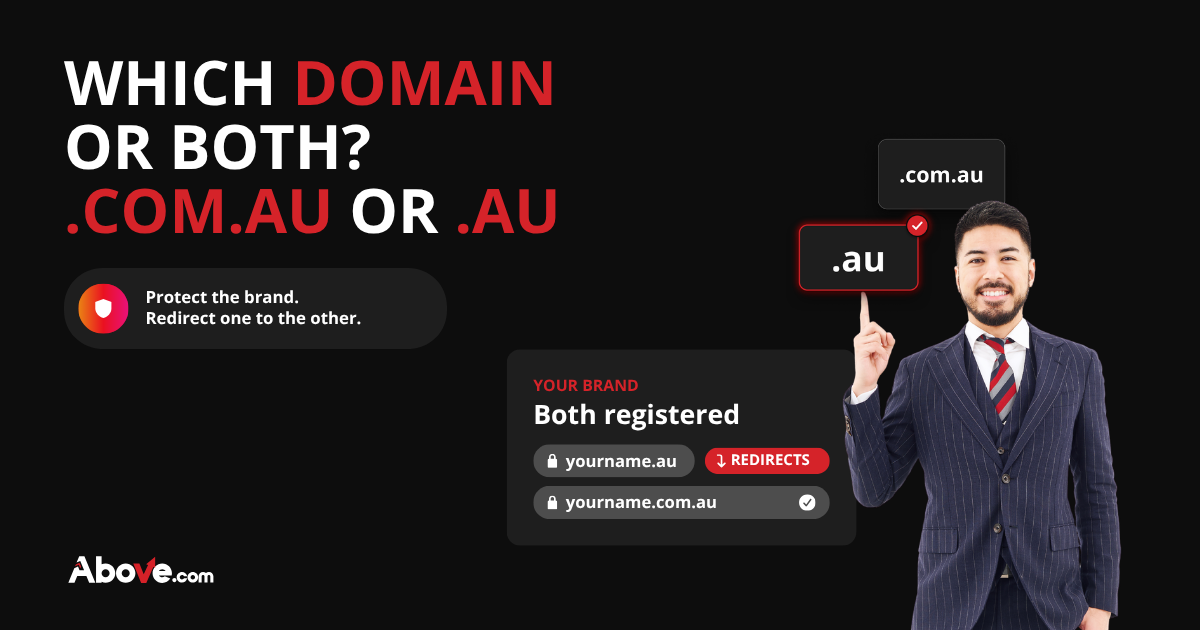 test should you own both with a man pointing up to the australian tlds
